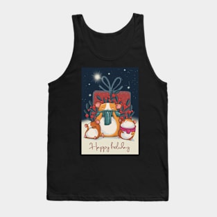 Happy holiday! Three Guinea pigs enjoy the Christmas season with full stomachs Tank Top